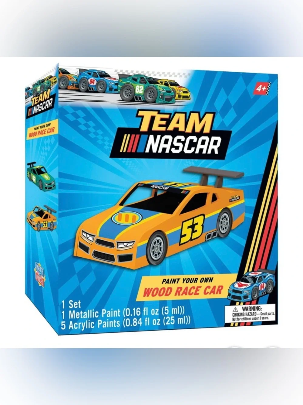 Team NASCAR Paint-Your-Own Wood Race Car Kit - 7 pieces